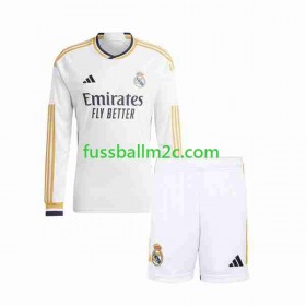 Fußballtrikots Real Madrid Kinder Heim Trikotsatz 2023-2024 Langarm
